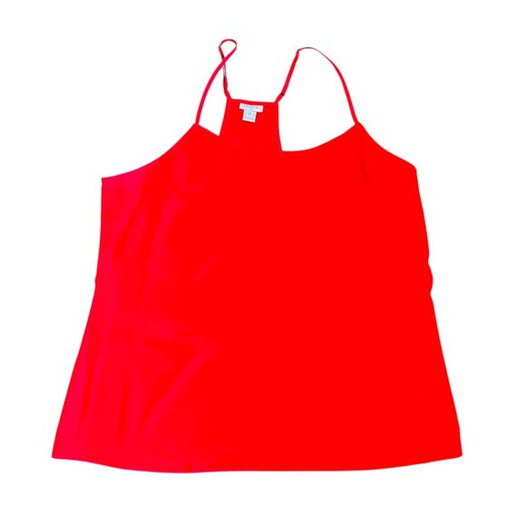 J Crew Outlet Womens Red Spaghetti Strap Sleeveless Tank Top Size 14 Sexy Shirt - Picture 1 of 11